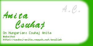 anita csuhaj business card